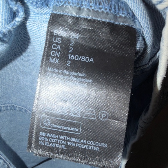 H&M Acid Wash Denim Mini Dress 2 - Picture 3 of 5